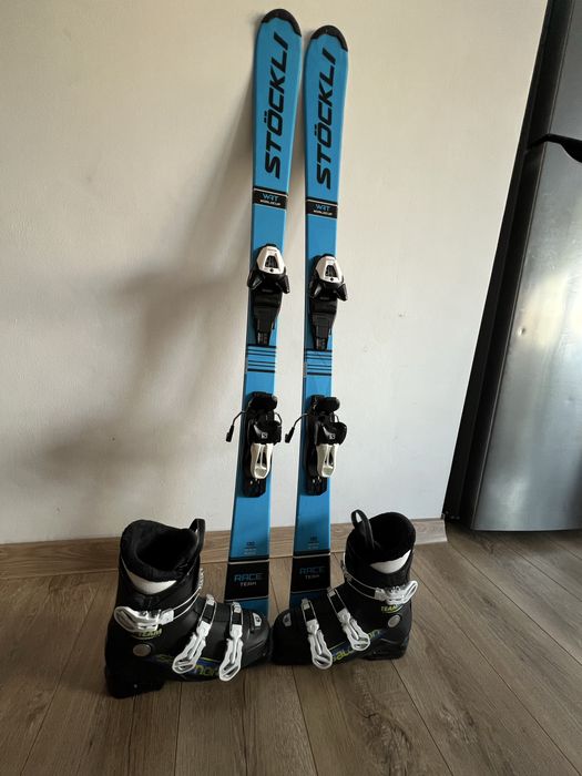 Schiuri elvetiene STOKLI RACE TEAM 130 cm cu legaturi SALOMON