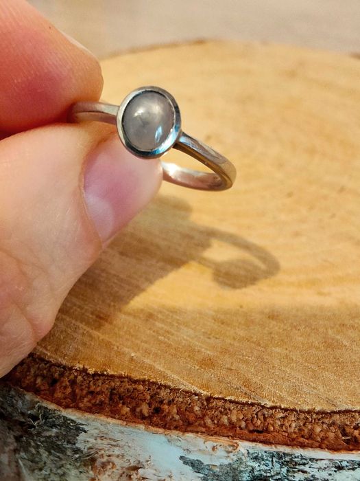 Inel din argint 925 cu safir alb stea - cristal natural