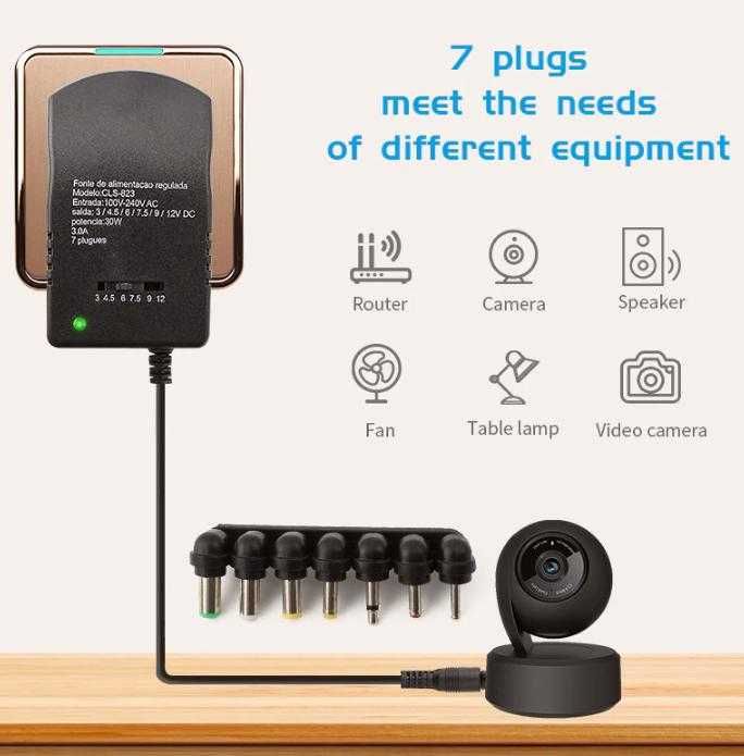 3V~24V Регулируемо Зарядно Универсално Захранващ Адаптер Потенциометър