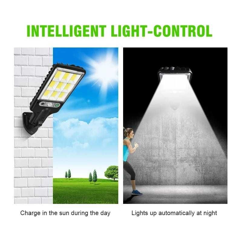 Lampa solara LED cu senzor de miscare cu telecomanda - exterior