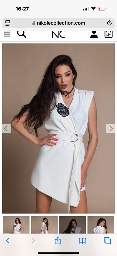 Бяла рокля nikole collection