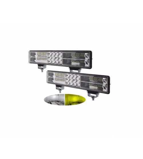 Led bar bicolor, alb galben 30 cm 12-24v + functie flash/blitz