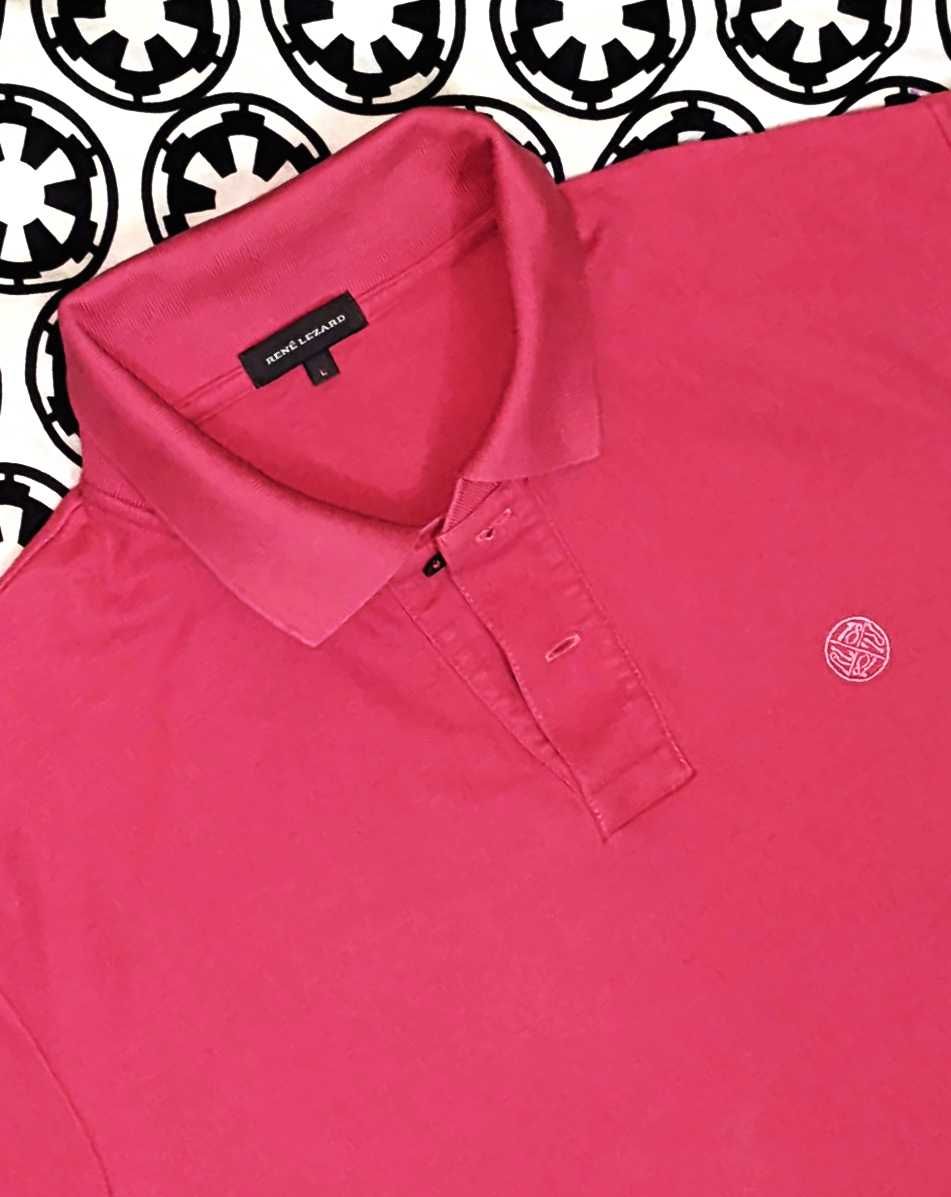 Tricou RENE LEZARD, barbati, guler - polo, bubblegum, marimea L