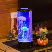 Голяма LED нощна лампа аквариум с две медузи, 16 цвята и дистанционно