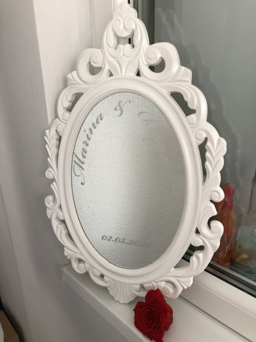 Oglinda mireasa personalizata la comanda cu numele mirilor pret 200lei