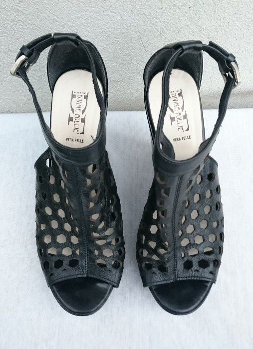 Pantofi dama, sandale piele cu platforma Divine Follie Italia, M 39
