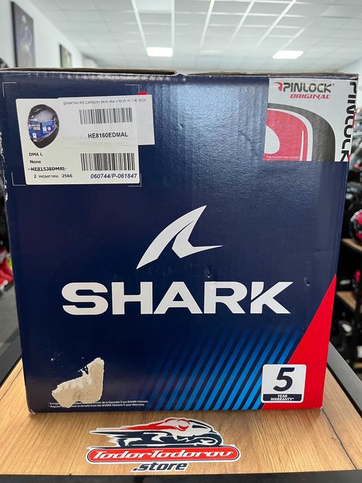 Мото Каска SHARK Spartan RS CARBON SKIN Matt,L 59-60,очила,като нова!