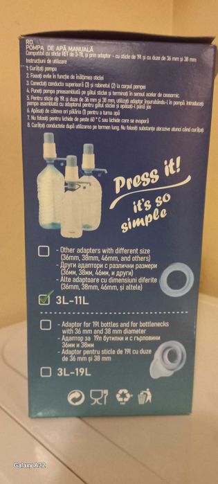 Pompa manuala apa "Lisa" si "Aqua"