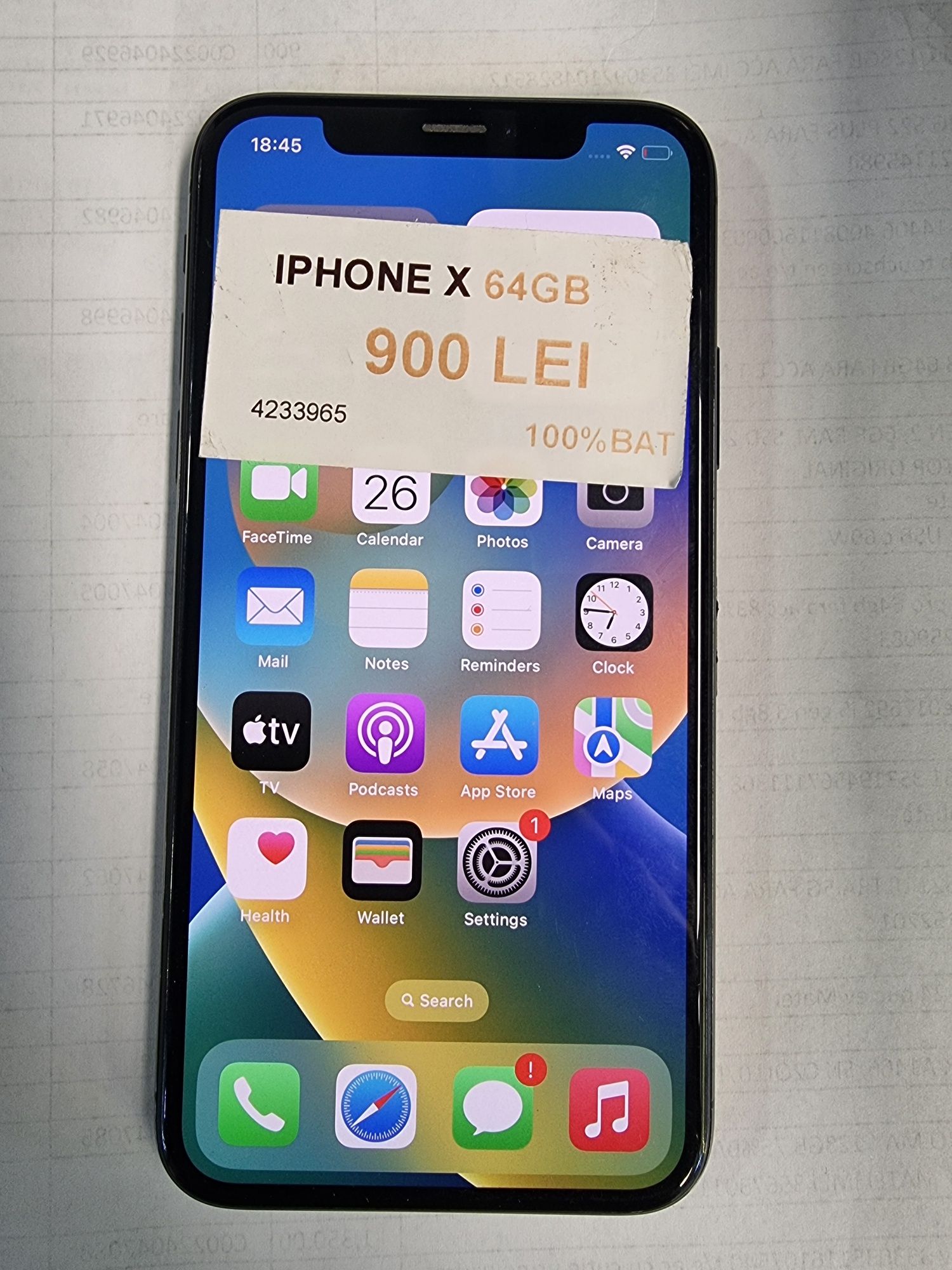 IPHONE X 64GB 100%BAT•Amanet Lazar Crangasi•42339