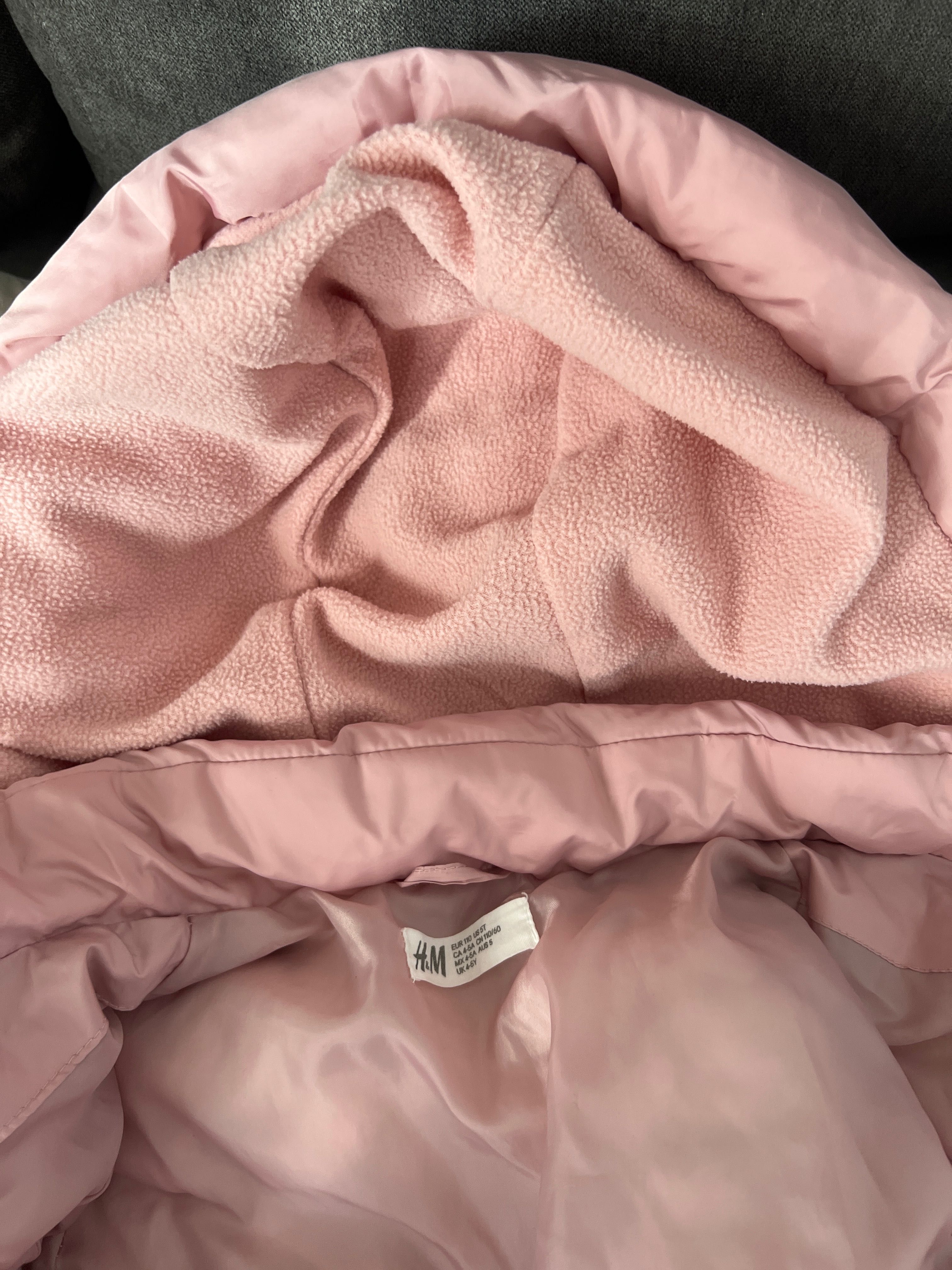 Зимно яке, H&M, розово с ушички