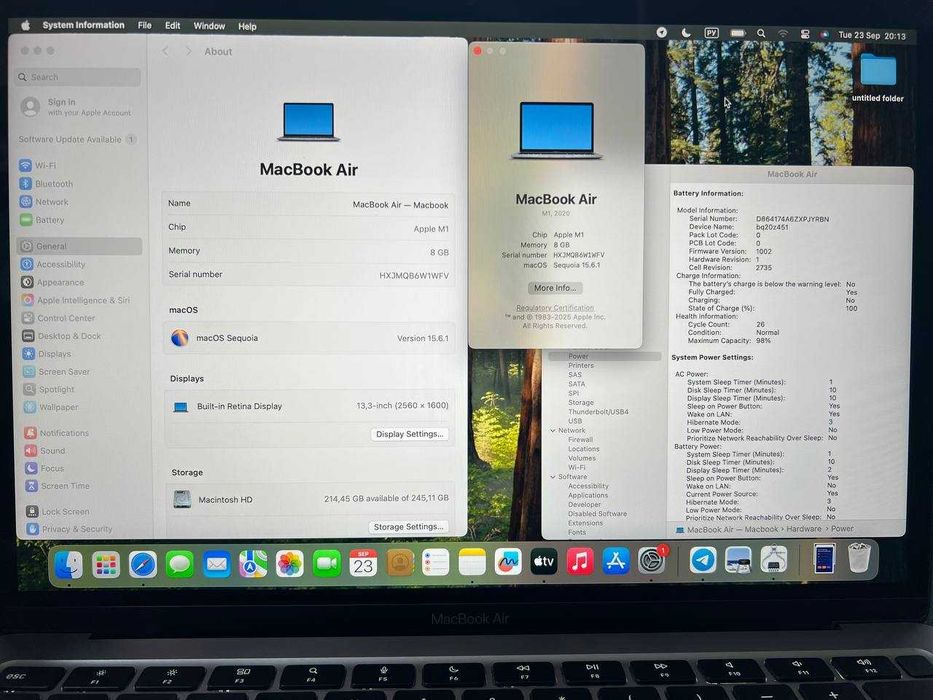 Macbook AIR 2020 M1 8/256