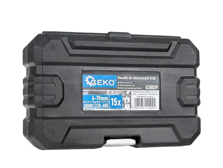 Trusa extractoare pentru suruburi uzate rupte 6-19mm 15 piese geko