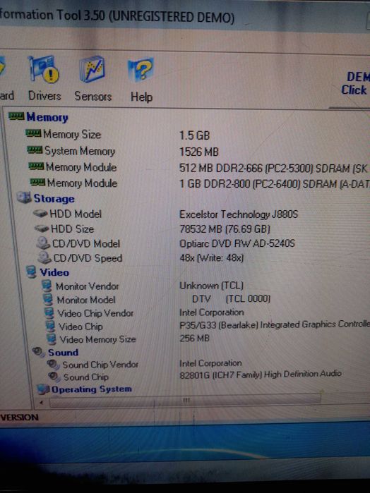 PC Intel Celeron CPU 2.66GHz - 2.67GHz