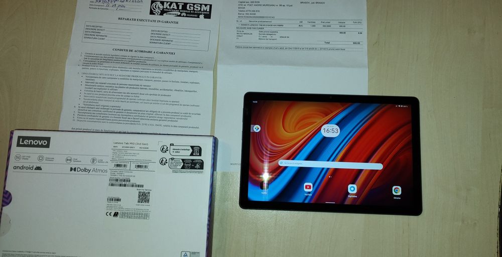 Tableta Lenovo Tab M10 fhd (3rd Gen) acte , garanție