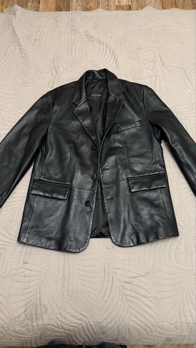 Кожаный пиджак мужской