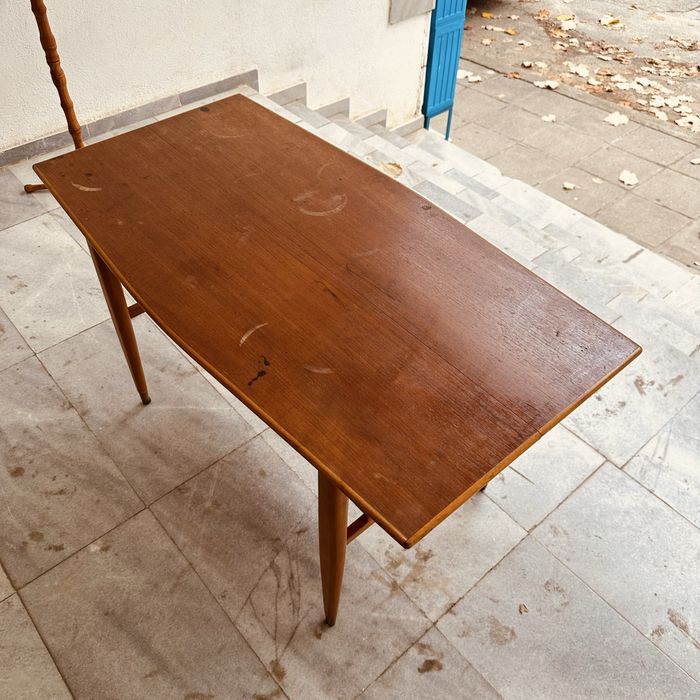 Скандинавска винтидж маса с повдигащ се плот – Mid-Century Modern