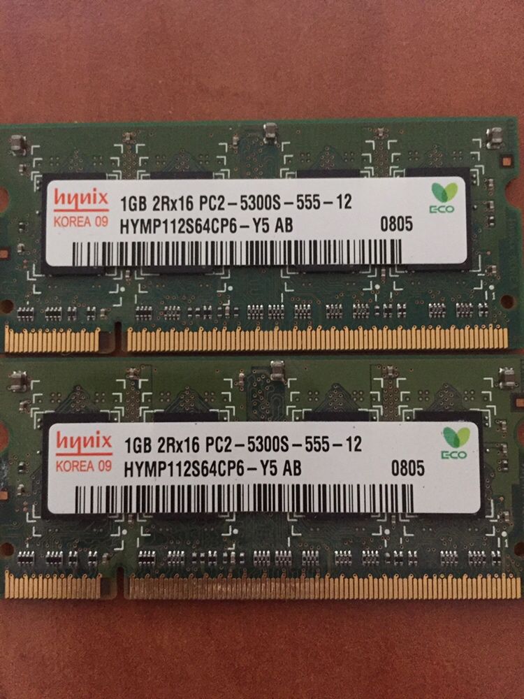 Memorii laptop SODIMM kit dual channel 2Gb PC2-5300 DDR2 667Mhz
