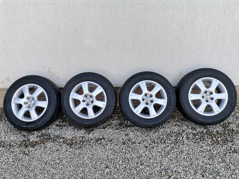 Jante Aliaj 5x100 R15 Volkswagen + anvelope iarna 195/65 r15