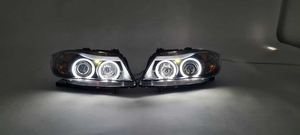 9. Faruri BMW Seria 3 E90 E91 (2005-2008) Angel Eyes Garantie 12luni