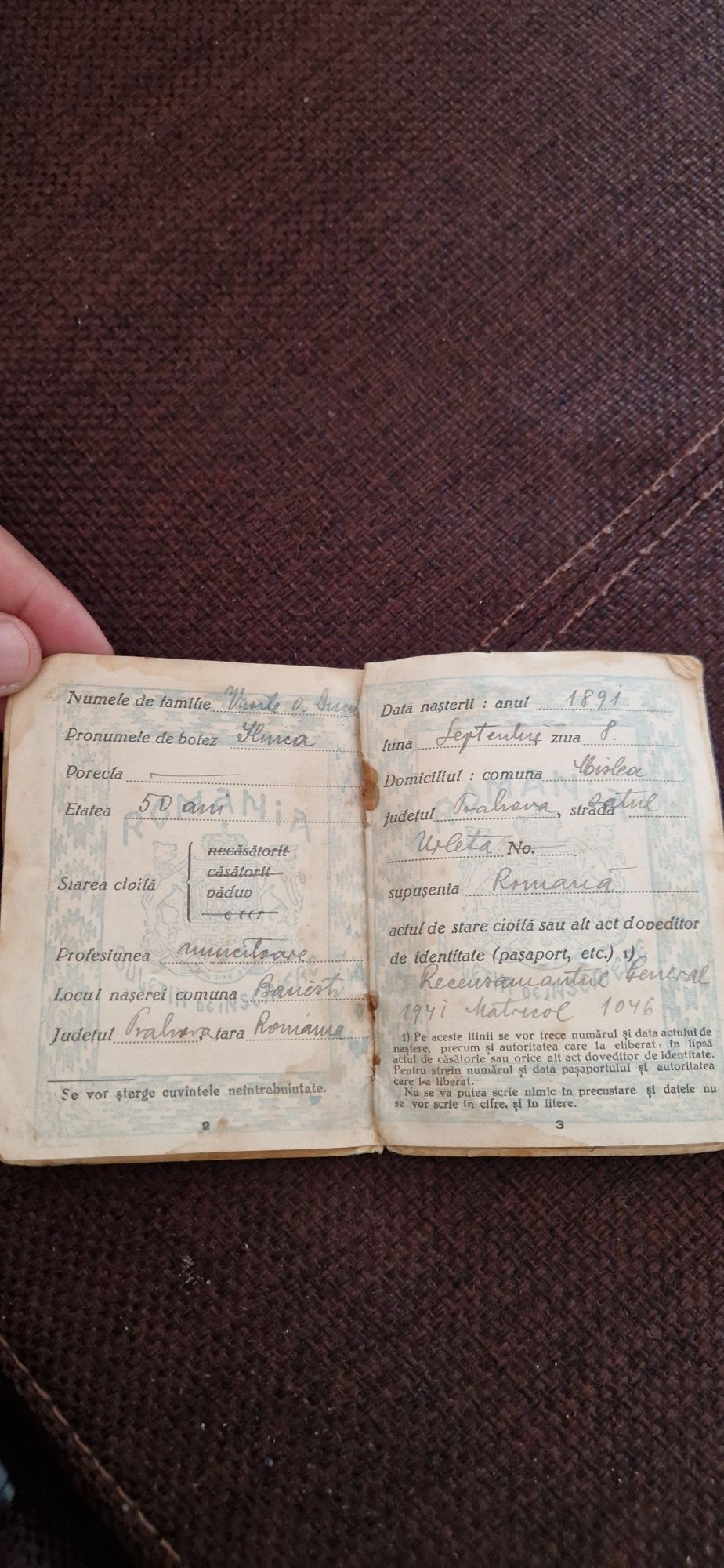 Buletin din 1941 (pentru colectionari de vechituri antchitati vechi )