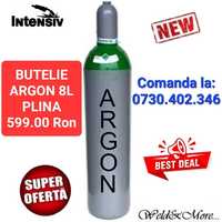 Butelie ARGON PLINA 8L/200bari - pentru sudura MIG-MAG si TIG/WIG