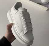 Adidasi Alexander Mcqueen piele naturala FULL WHITE alb complet triple