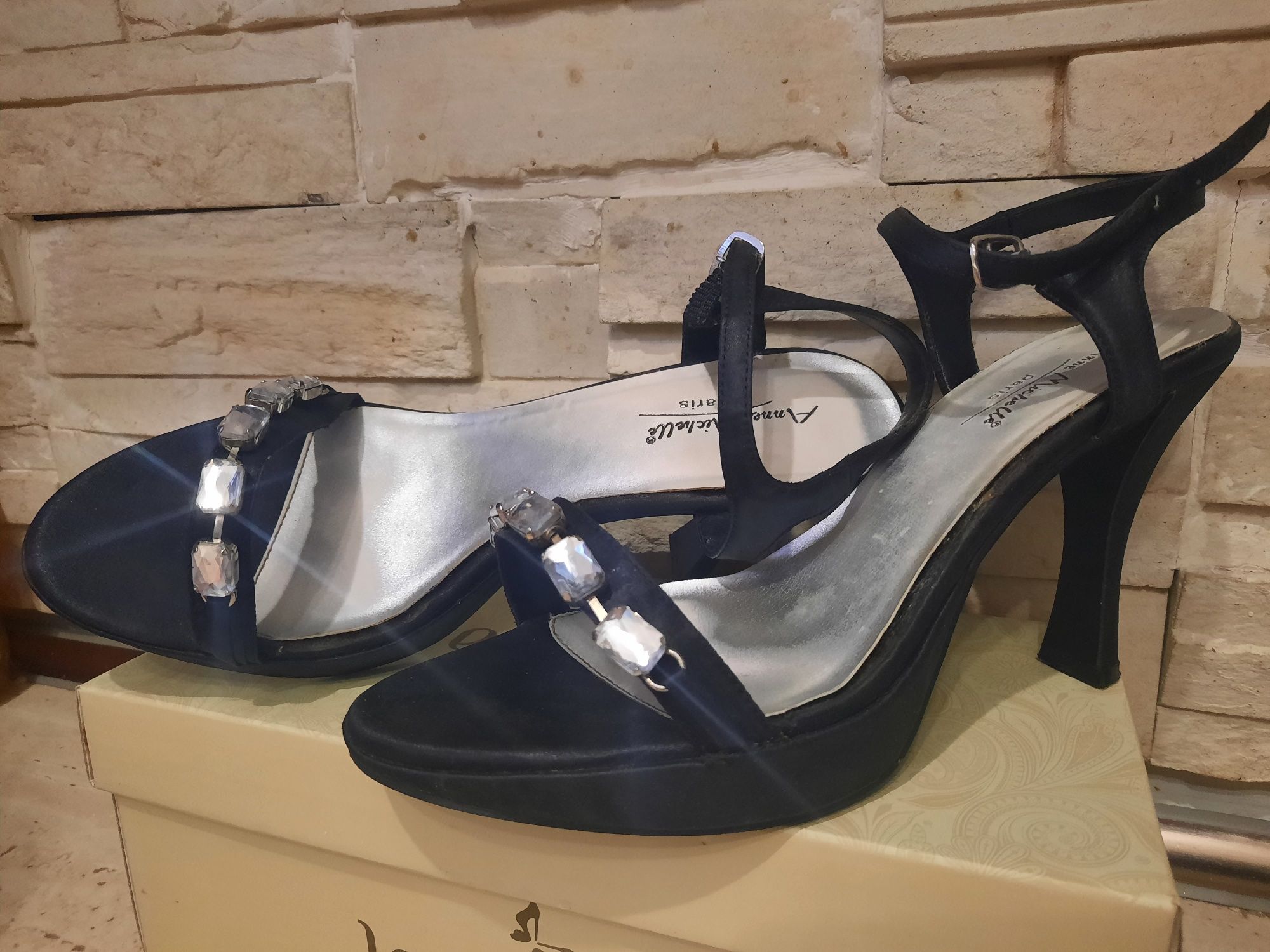 Sandale satin, strasuri, piele naturala,nr 39/40