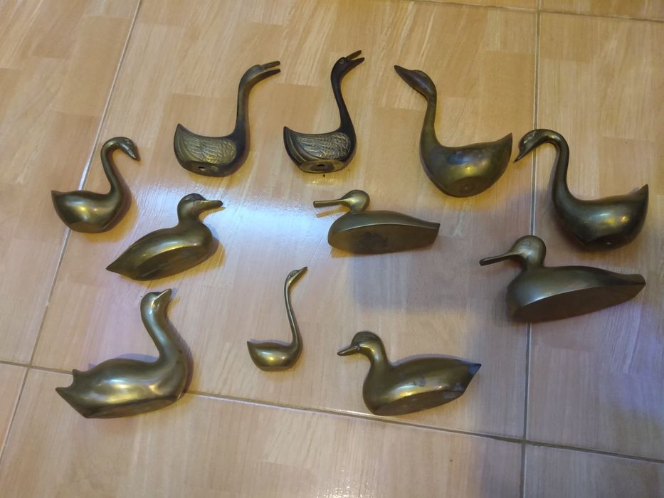 11 rate, gaste si lebede din alama, de colectie, vintage