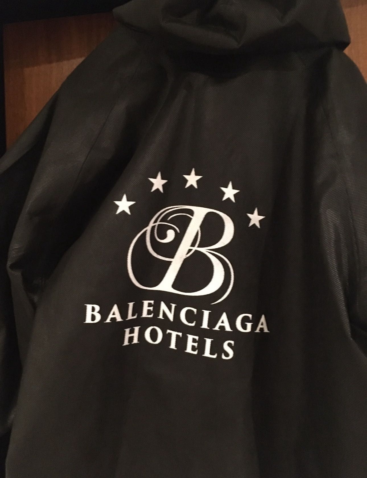 Balenciaga “Hotels” Raincoat, Negru, Oversized