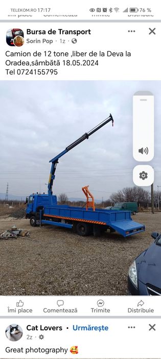 Vând camion Man cu macara