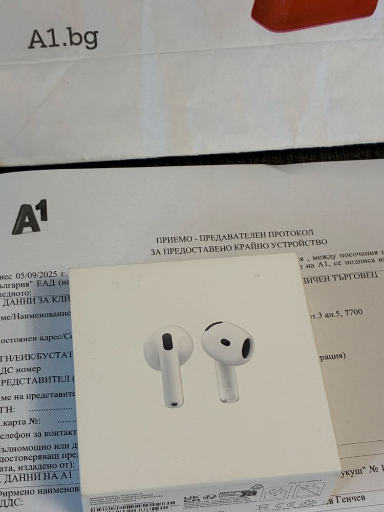 ЗАПЕЧАТАН Apple AirPods 4 A1 Гаранция 2027 White