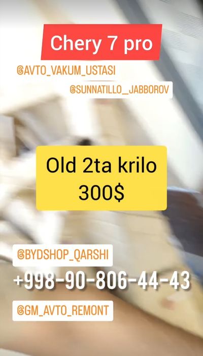 Chery 7 pro ga EHTIYOT qismlar