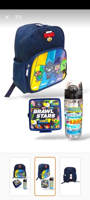 Brawl Stars комплект – раница, кутия за храна и бутилка!