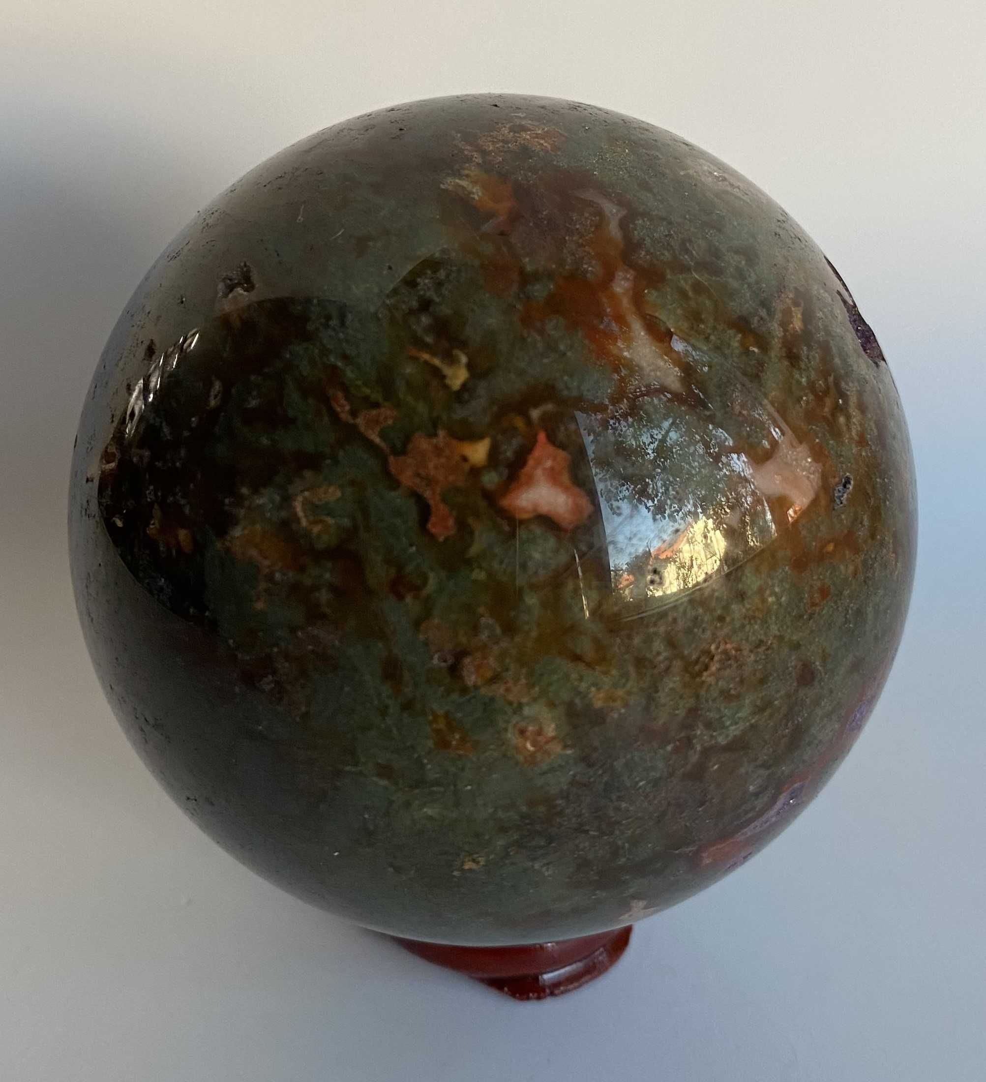Cristale/Minerale - Agata Muschi Rosie - Sfera piatra semipretioasa