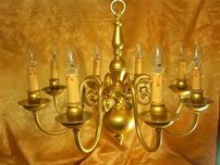 Lustra, bronz dore, Baroc Victorian, 8 becuri, vintage