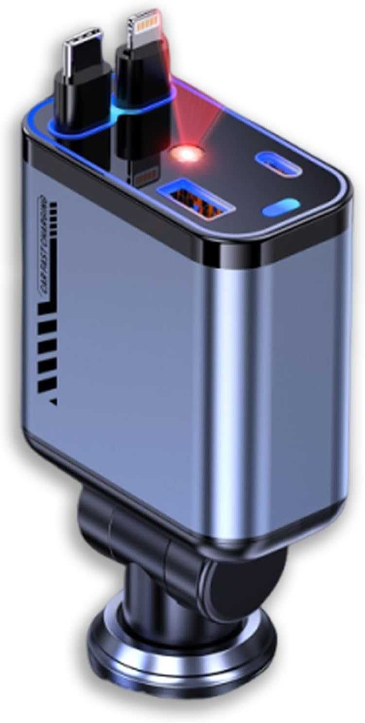 Smart Зарядно За Запалка, Кола, Fast Charge, LED прожекто, 120W