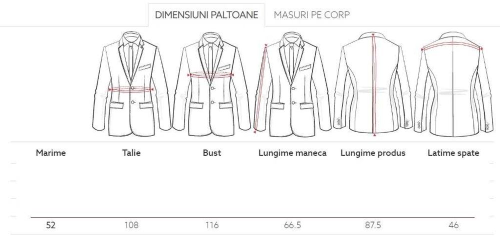 Palton slim 52 XL business elegant Rene Lezard Paris lana moale negru