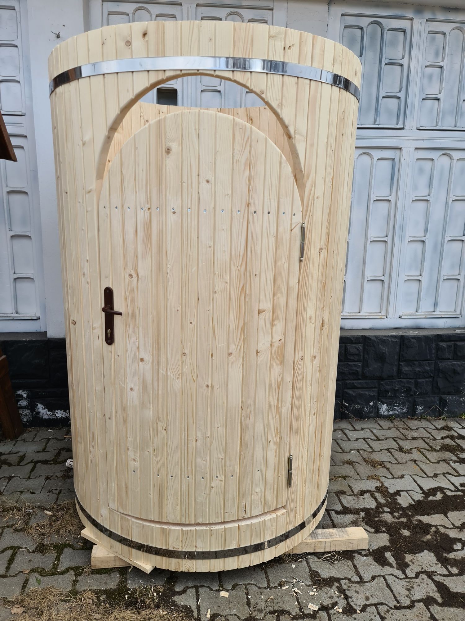 Vestiar, Dus rustic lemn, cabina de schimb, accesoriu ciubar/sauna,WC