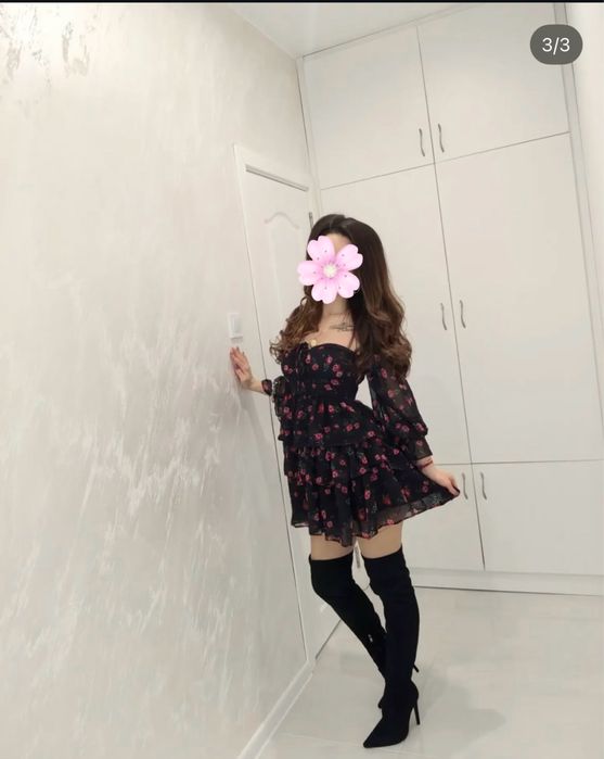 Рокля - шифон на цветя