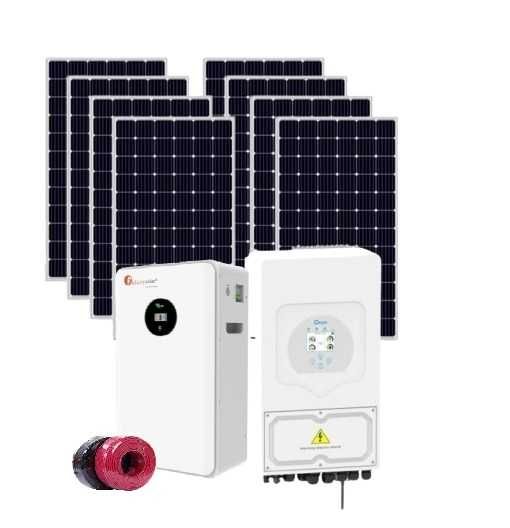 Автономна соларна с-ма 7 kW + Deye 6 kw + 5.12 kwh батерия-Трифазна