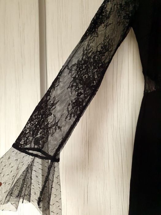 Rochie neagra ocazie cu dantela 36