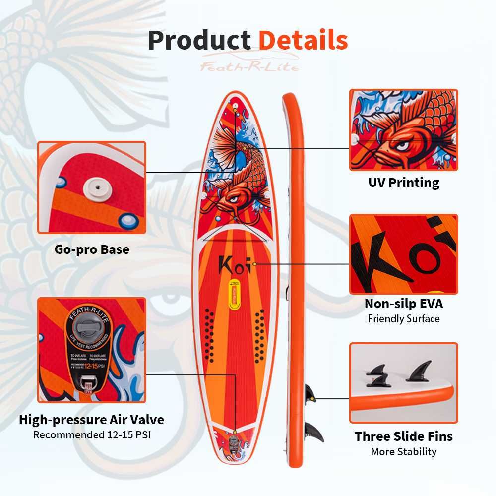 Надуваем падълборд FunWater KOI 11'6, stand up paddle board, SUP