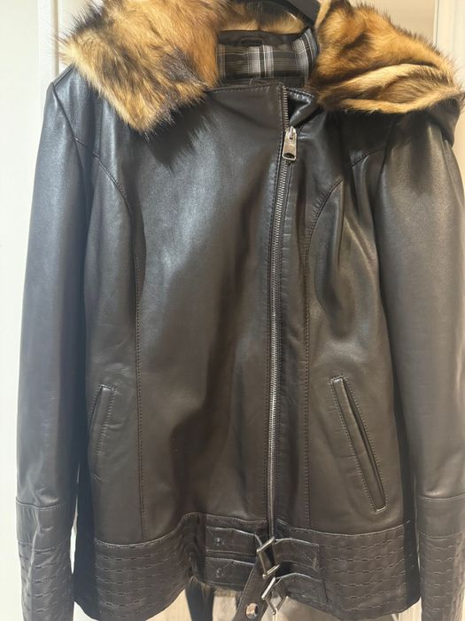 Дамско яке с естествена кожа и косъм ново