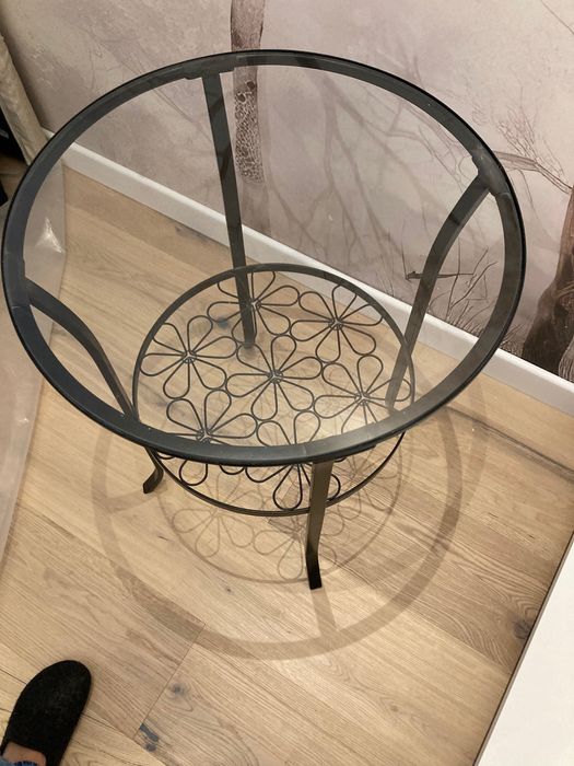 masuta sticla și metal Ikea