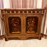 Comoda Napoleon al 3-lea Lemn Masiv Marmura Bronz Intarsii Vintage