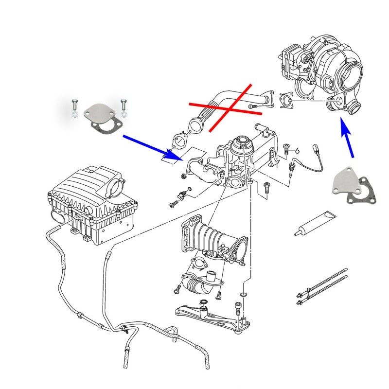 Тапа Тапи за ЕГР EGR и колектор VW Audi 3.0 TDI  ZU_EGR_144/12Z