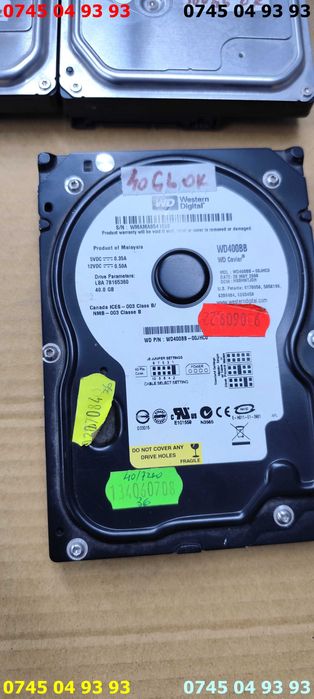 hdd hard disc IDE desktop 40gb testate SANTINEL 100% fara baduri