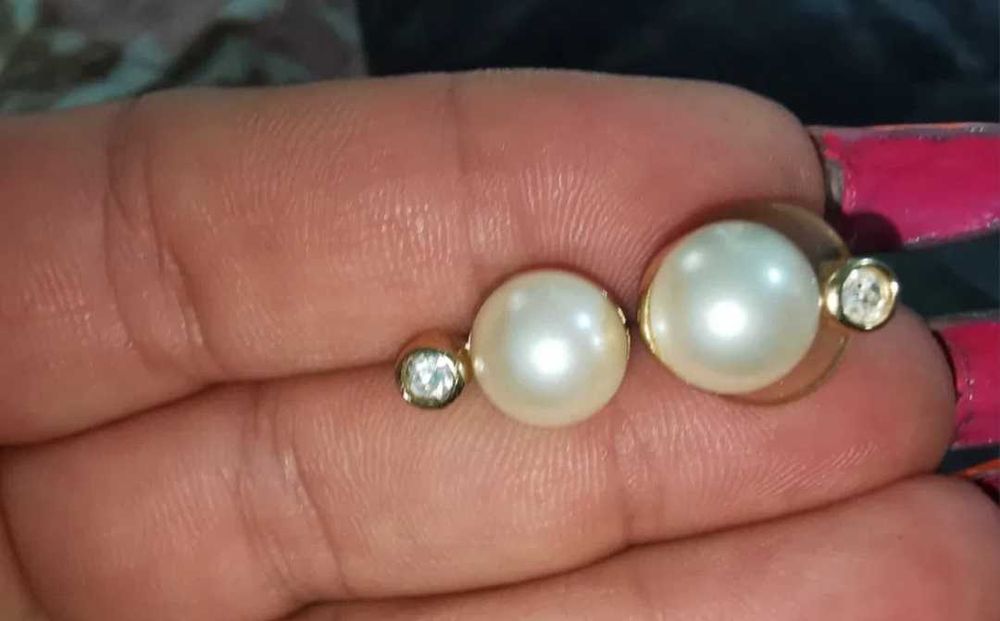 Cercei cu perlă și diamant, original Christian Dior