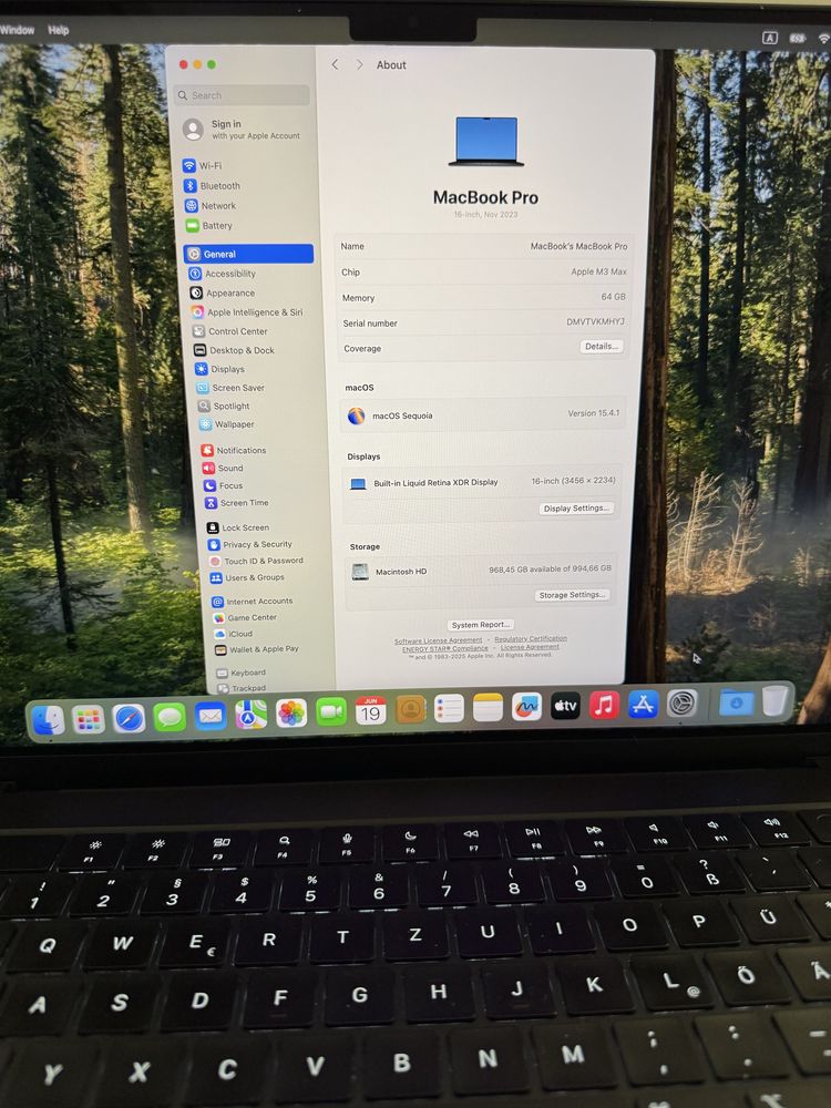 Macbook Pro 16”M3 Max/16-core CPU/40 core GPU/1TB/64GB RAM