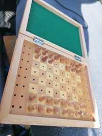 Мини Шах за Незрящи в дървена кутия